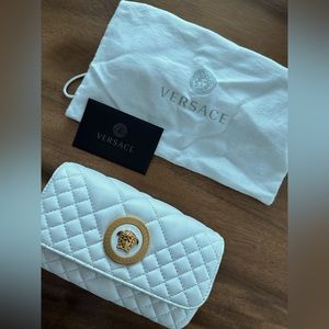 VERSACE MINI CROSSBODY QUILTED LEATHER BAG
